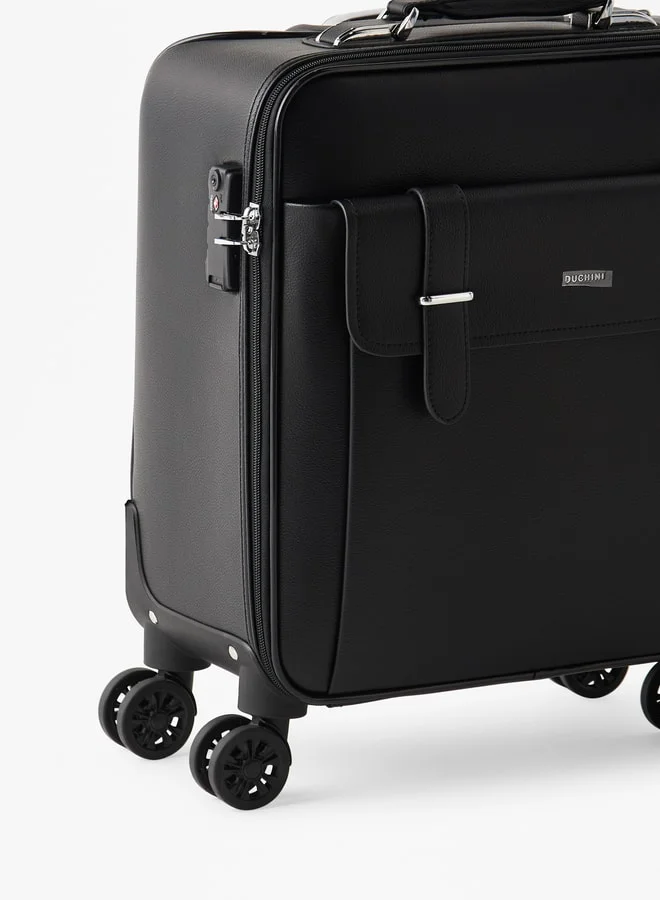 DUCHINI Men Solid Softcase Trolley Bag with Retractable Handle