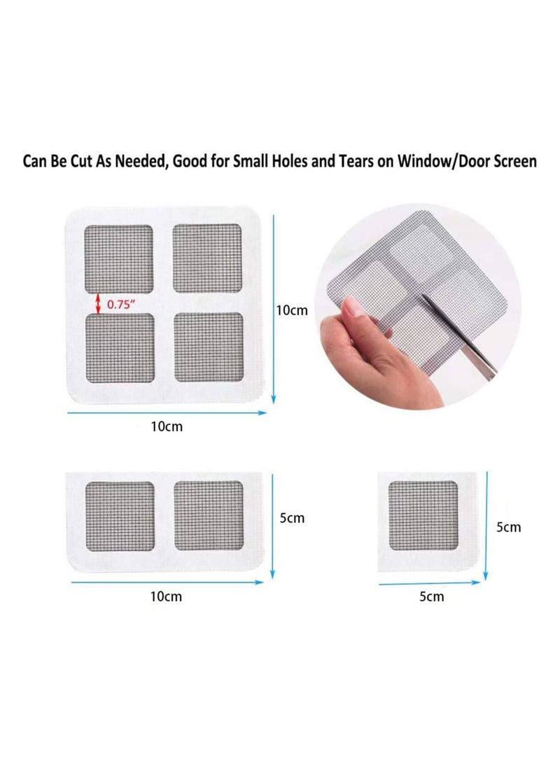 sokany 12 PCS Window/Door Screen Repair Kit, 10cm*10cm Screen Patch Repair Kit, Fiberglass Material Strong Adhesive Mesh Repair Door and Window Screen Repair for DIY Repair Screen Sticker Set (Grey)  - Image 2