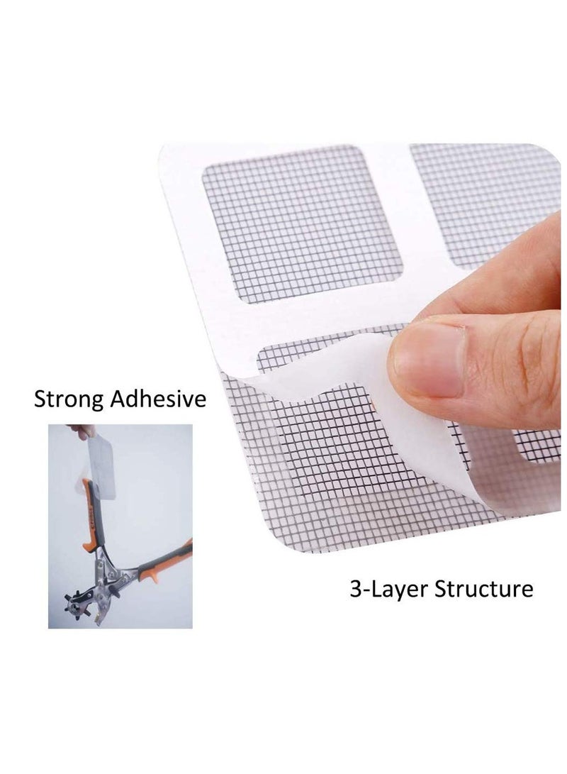 sokany 12 PCS Window/Door Screen Repair Kit, 10cm*10cm Screen Patch Repair Kit, Fiberglass Material Strong Adhesive Mesh Repair Door and Window Screen Repair for DIY Repair Screen Sticker Set (Grey)  - Image 5