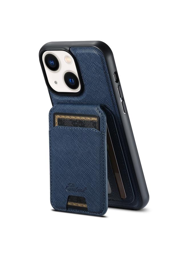 Suteni Case For iPhone 13 H18 Cross Grain MagSafe Wallet Leather Phone Case - Image 1