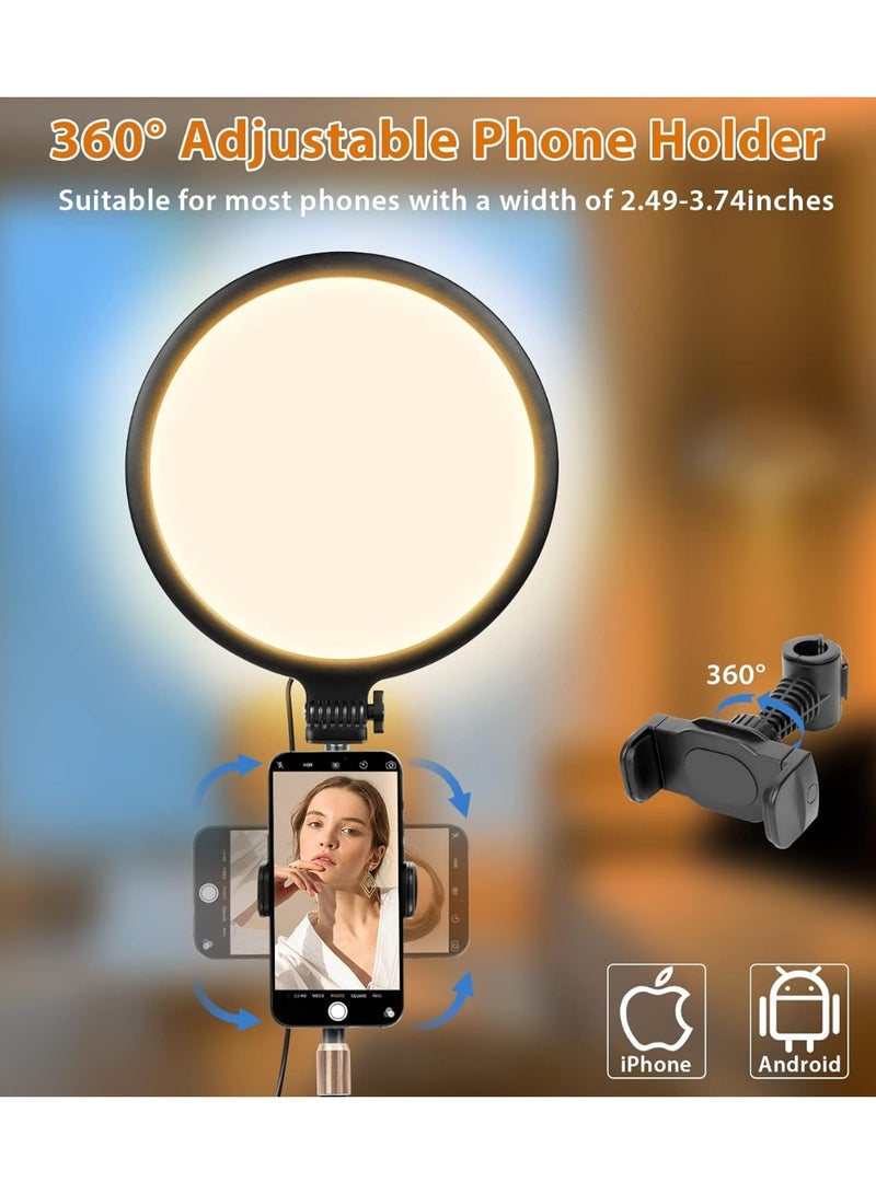 DEXO Ring Light with Extendable Stand for Video Shooting, 10.5 inch Full-Screen Desk Ringlight for Laptop Mobile Phone, Dimmable LED Photography Light for Computer Zoom Meeting Live Streaming Selfie - Image 5