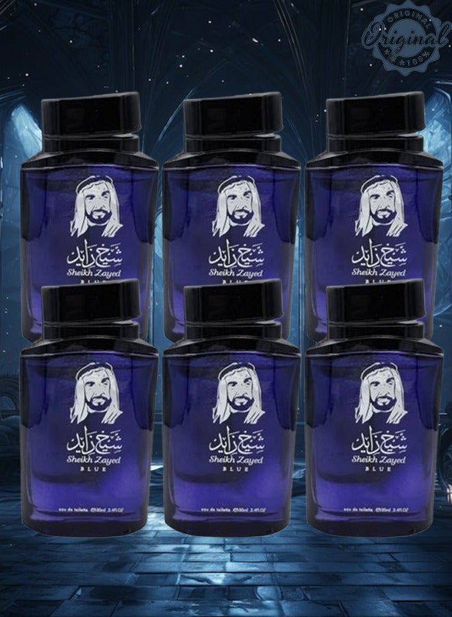 شيخ زايد 6 قطع عطر شيخ زايد ازرق 100 مل - Image 1