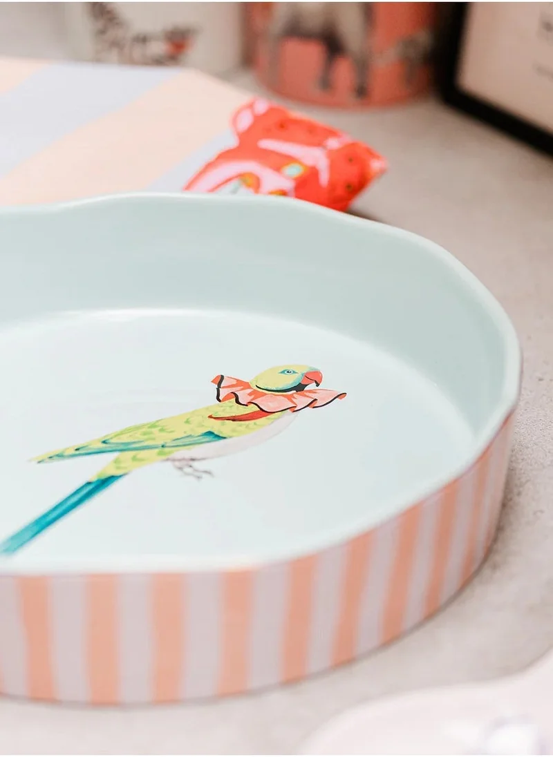 YVONNE ELLEN Large Round Roaster - Party Parrot