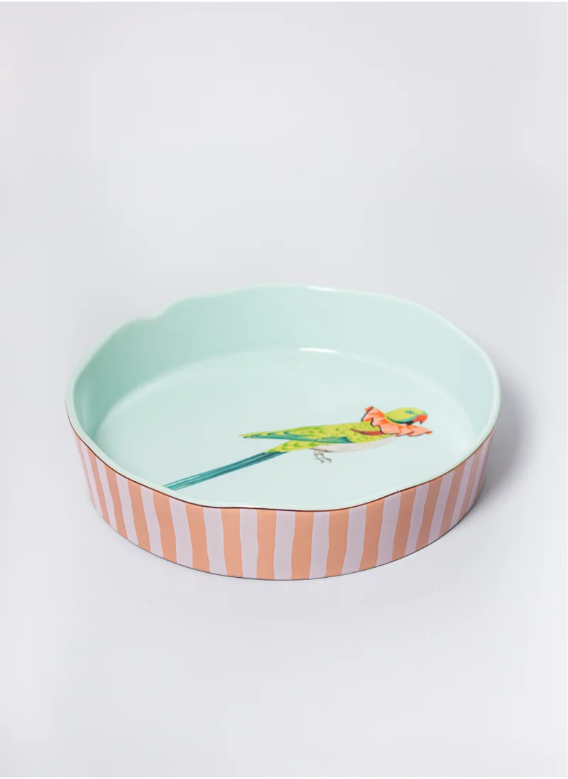 YVONNE ELLEN Large Round Roaster - Party Parrot