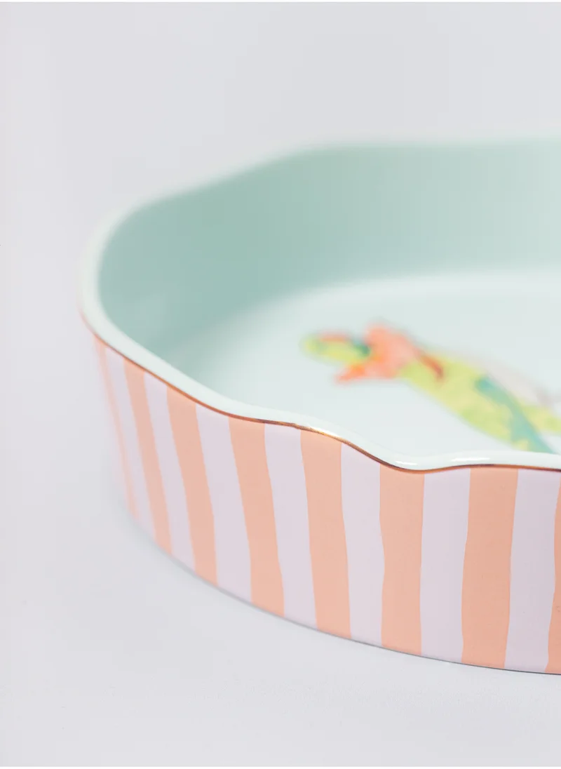 YVONNE ELLEN Large Round Roaster - Party Parrot