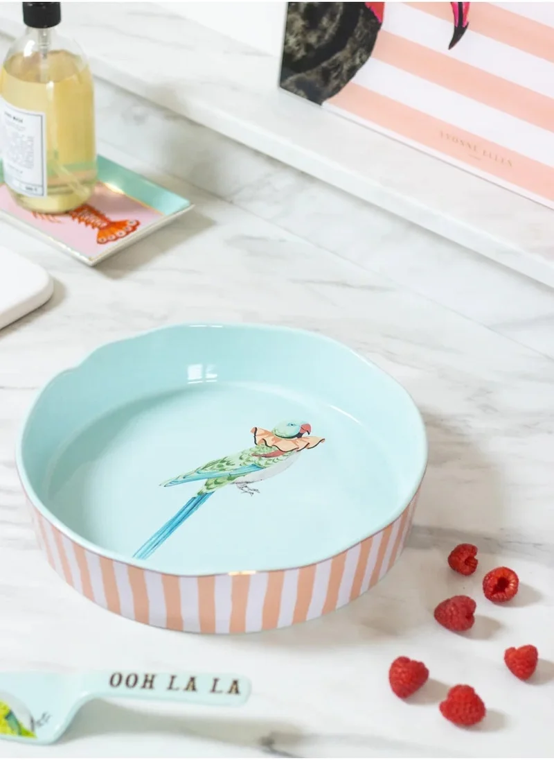 YVONNE ELLEN Large Round Roaster - Party Parrot