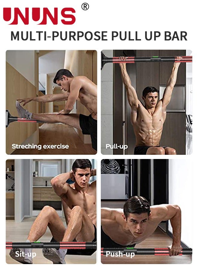 UNUNS بار سحب الأبواب وحزام الرفع، أحزمة متينة مقاومة للتمزق لبار السحب، معدات تمرين البطن، بار أفقي للياقة البدنية، 65-90 سم بار تمارين عرض قابل للتعديل، يدعم 880 رطل - Image 3