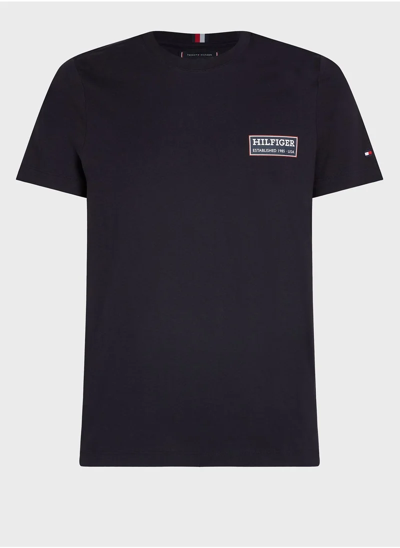 TOMMY HILFIGER Logo Badge Crew Neck T-Shirt