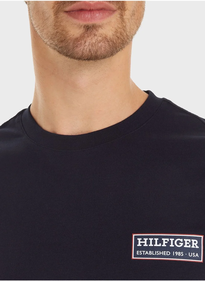 TOMMY HILFIGER Logo Badge Crew Neck T-Shirt