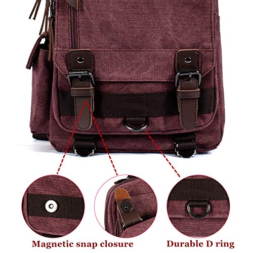 Leaper Retro Crossbody Bag Sling Bag Canvas Messenger Bag for Men Women Shoulder Bag Crossbody Handbags Satchel Gray, M - Image 5