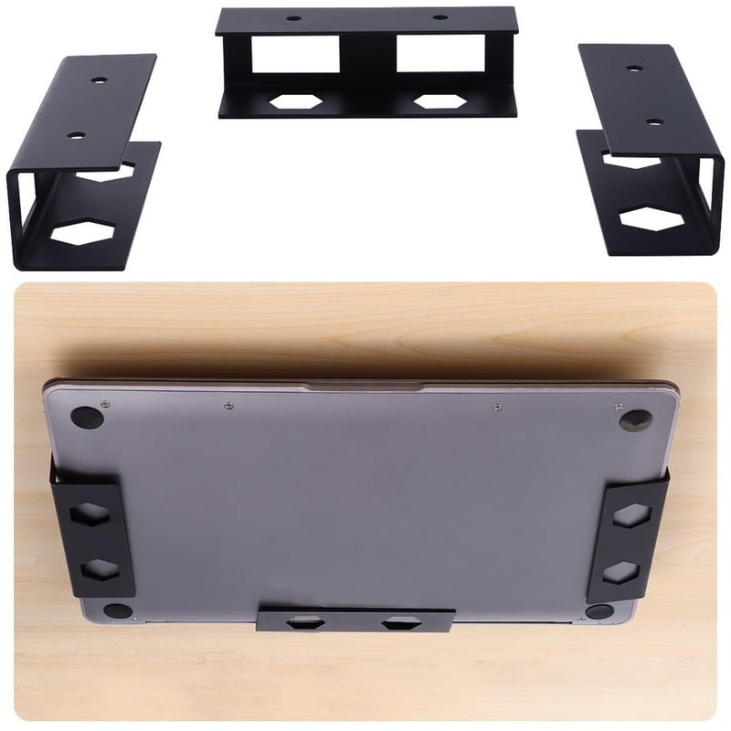 Under Desk Metal Laptop Mount Holder for Keyboard Storage and Cable Management - Image 2
