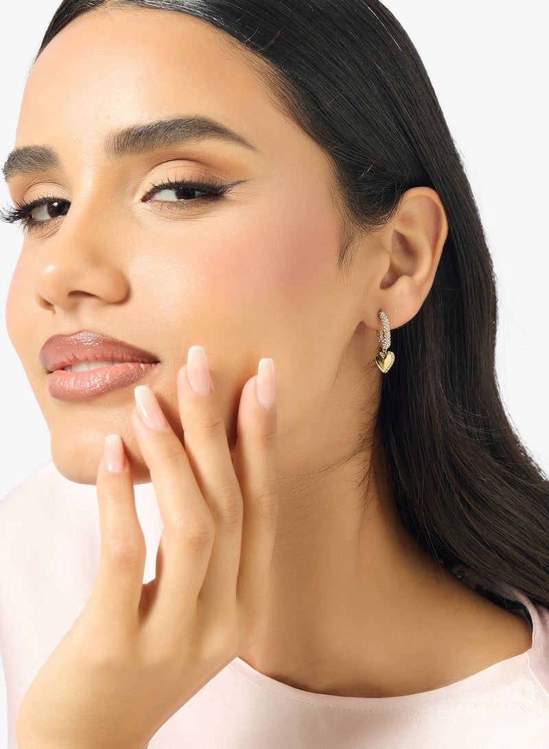 جس أقراط هوب مرصعة بالقلوب - Image 4