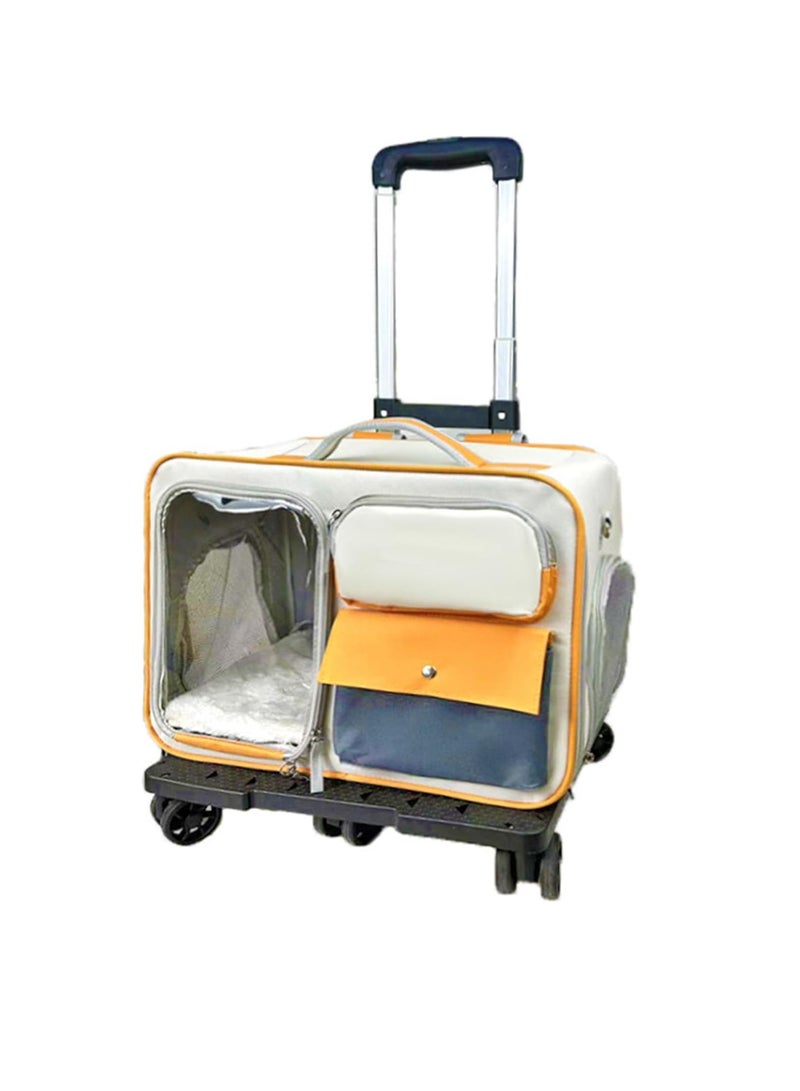 Pet Strap Backpack, Cat Strap Backpack with Wheels, Cat Strap Backpack with Mesh Ventilation Windows, Removable Pet Strap with Removable Wheels - Image 1