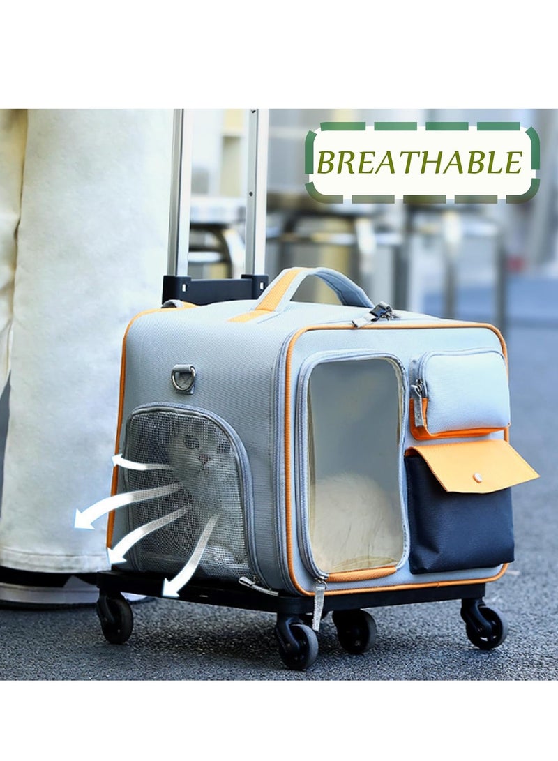 Pet Strap Backpack, Cat Strap Backpack with Wheels, Cat Strap Backpack with Mesh Ventilation Windows, Removable Pet Strap with Removable Wheels - Image 2