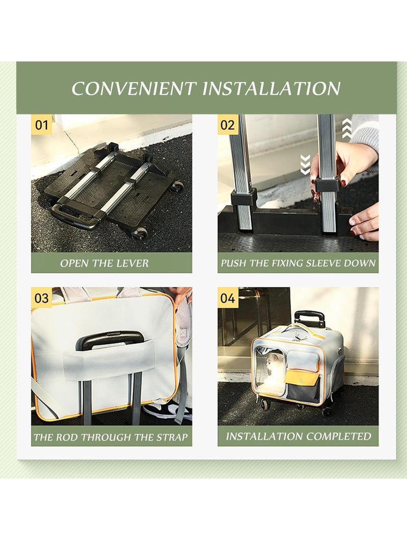 Pet Strap Backpack, Cat Strap Backpack with Wheels, Cat Strap Backpack with Mesh Ventilation Windows, Removable Pet Strap with Removable Wheels - Image 5