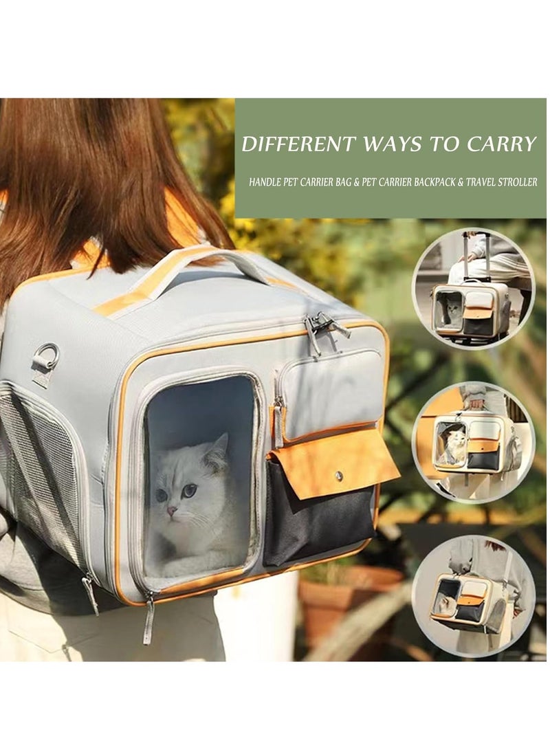 Pet Strap Backpack, Cat Strap Backpack with Wheels, Cat Strap Backpack with Mesh Ventilation Windows, Removable Pet Strap with Removable Wheels - Image 3