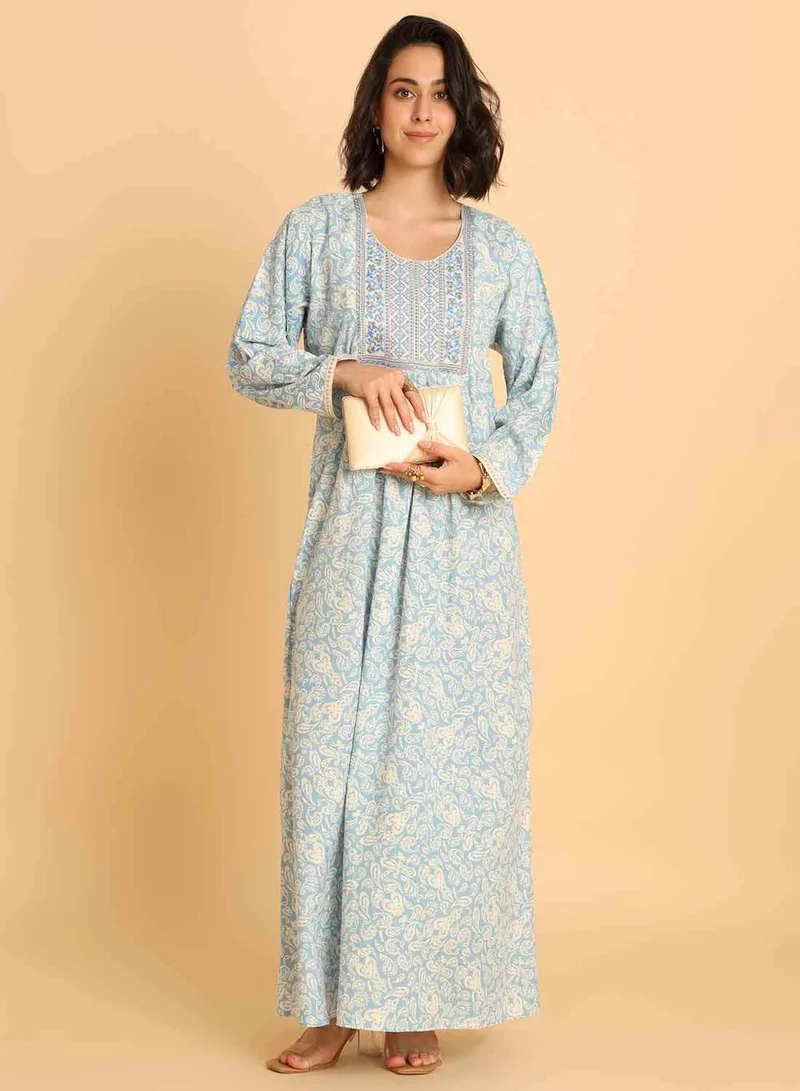 HANA & SARA Comfortable & Stylish Arabic Jalabiya | Floral Maxi Dress