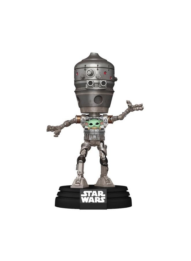 Funko Pop! Star Wars: The Mandalorian Lights and Sounds Deluxe IG-12 with Grogu, 6.75 inches - Image 2