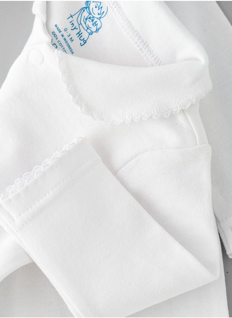 Tiny Hug L/slv polo neck close fleeted sleepsuit  - Image 4