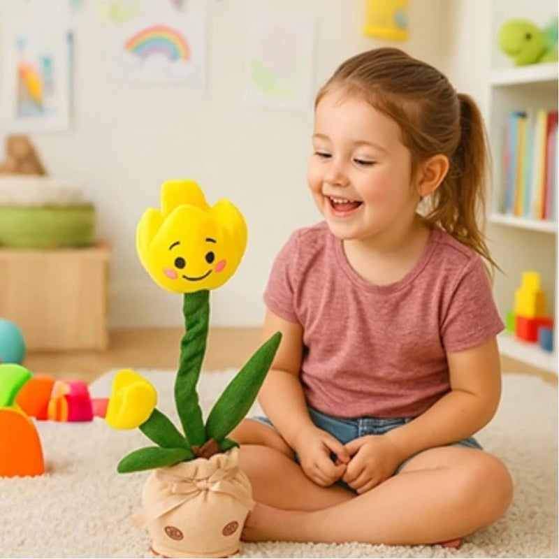 Cuteoy Talking Tulips Plush Toy Repeats What You Say Dancing Walking Mimicking Twisting Stuffed Animal Musical Electric Interative Christmas Birthday Girls Boys Flowers Gifts - Image 5