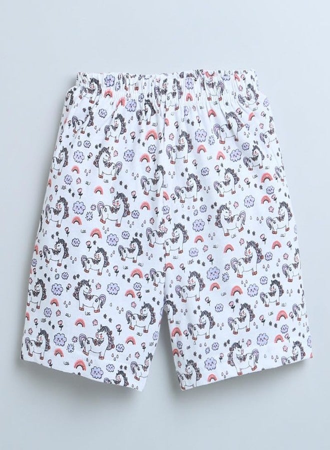 BUMZEE Coral & White Girls Shorts Pack of 2 Age - 3-6 Months (Peb8883B-crl.wht) - Image 2