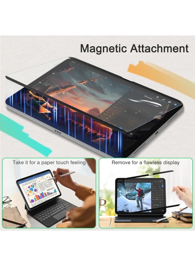 واقي شاشة ورقي مغناطيسي لجهاز iPad A16 من الجيل الحادي عشر/العاشر (2025-11 بوصة/2022-10.9 بوصة)، غشاء قابل للإزالة بلمسة نهائية غير لامعة، يتيح الكتابة والرسم كما لو كنت تكتب على ورق، قابل لإعادة الاستخدام، قابل للإزالة، مضاد للوهج، قابل للغسل - Image 5