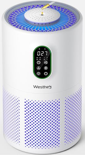 WESTHEY Air Purifiers for Home Large Room 1650 Ft with Washable Filters WESTHEY H13 HEPA Air Purifier with Fragrance Flowing Ambient Light Auto Air Cleaner for Wildfire Smoke Dust Pollen Pets Hair Odor - Image 1