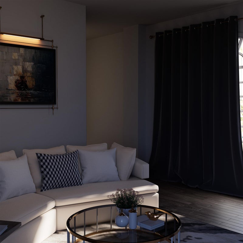 BGment Blackout Curtains - Grommet Thermal Insulated Room Darkening Bedroom and Living Room Curtain  Set of 2 Panels (52 x 84 Inch  Dark Grey) - Image 2