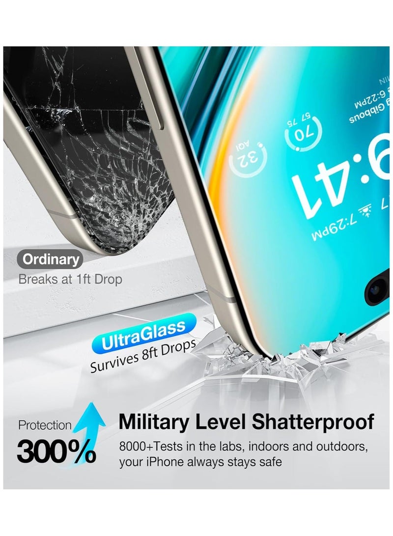 CoomBe 2 Pack iPhone 16 Pro Max High Quality 360 Degree Privacy Screen Protector Tempered Glass Full Coverage HD Anti-Scratch Bubble-Free Tempered Film - Image 5
