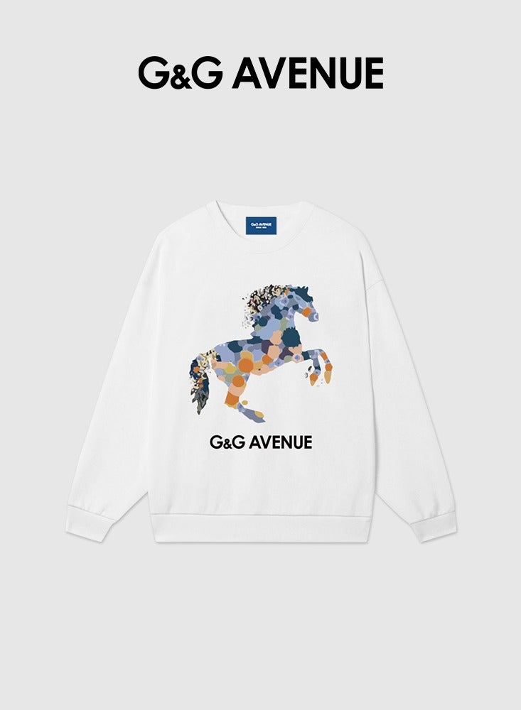 G&G AVENUE Spring and autumn unisex pure cotton round neck Oversized  sweatshirt, casual style soft beach long shirt, solid color long sleeves, hippie casual beach long sleeves - Image 2