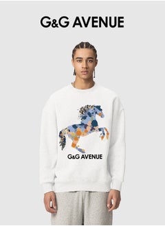 G&G AVENUE Spring and autumn unisex pure cotton round neck Oversized  sweatshirt, casual style soft beach long shirt, solid color long sleeves, hippie casual beach long sleeves  - Image 1