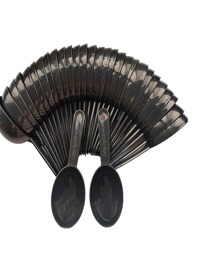 Ebonee Black Short Handle Plastic Espresso Spoons, 3.8 Inch Long 0.25OZ Coffee Measuring Spoons Mini Tablespoon Scoop Dessert Spoon for Coffee Tea Sugar Cereal and Milk Powder (30 Pack) - Image 1