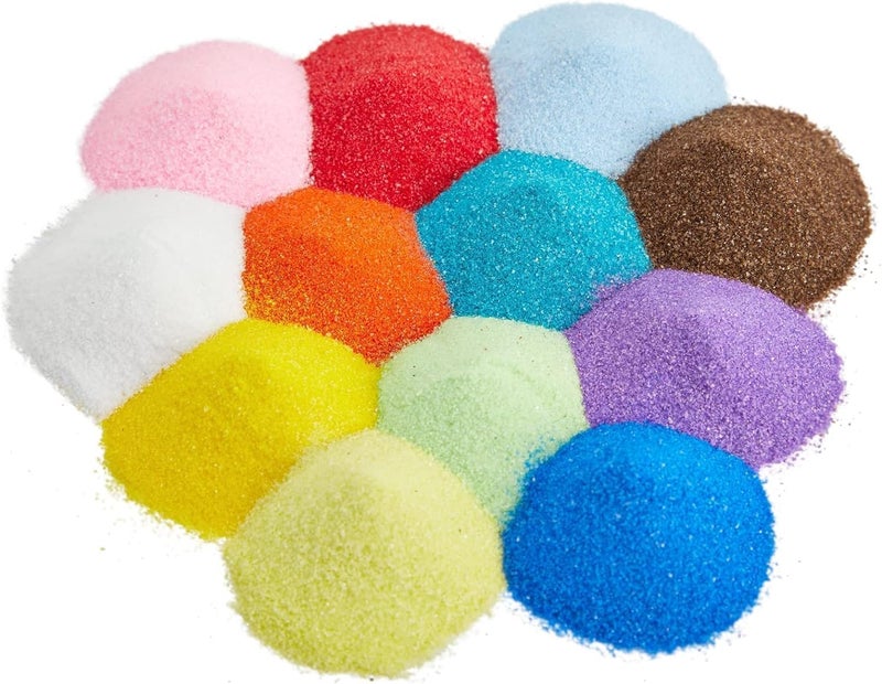Snoogg Snoogg 12 Color Sands/Rangoli Powder 35 Gram Each with 10 Nos of Reusable Stencils 4 inch.  - Image 1