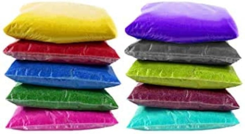 Snoogg Snoogg 12 Color Sands/Rangoli Powder 35 Gram Each with 10 Nos of Reusable Stencils 4 inch.  - Image 3
