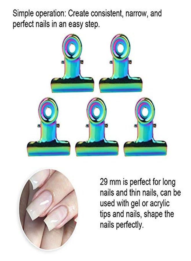 Rotekt 5Pcs Stainless Curve C Nail Extension Clips, Nail Pinching Clips Multi-Functional Nail Art Accessories For Nail Salon, Home, Kitchen, Office - Image 2