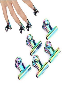 Rotekt 5Pcs Stainless Curve C Nail Extension Clips, Nail Pinching Clips Multi-Functional Nail Art Accessories For Nail Salon, Home, Kitchen, Office  - Image 1