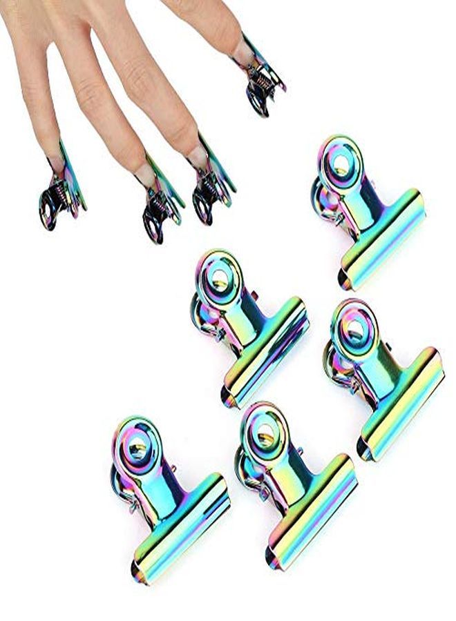 Rotekt 5Pcs Stainless Curve C Nail Extension Clips, Nail Pinching Clips Multi-Functional Nail Art Accessories For Nail Salon, Home, Kitchen, Office - Image 1
