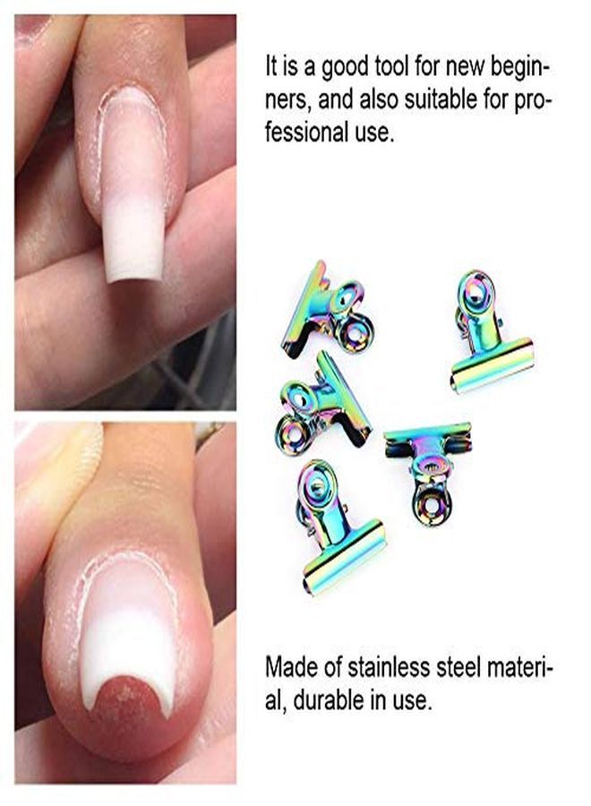 Rotekt 5Pcs Stainless Curve C Nail Extension Clips, Nail Pinching Clips Multi-Functional Nail Art Accessories For Nail Salon, Home, Kitchen, Office - Image 3