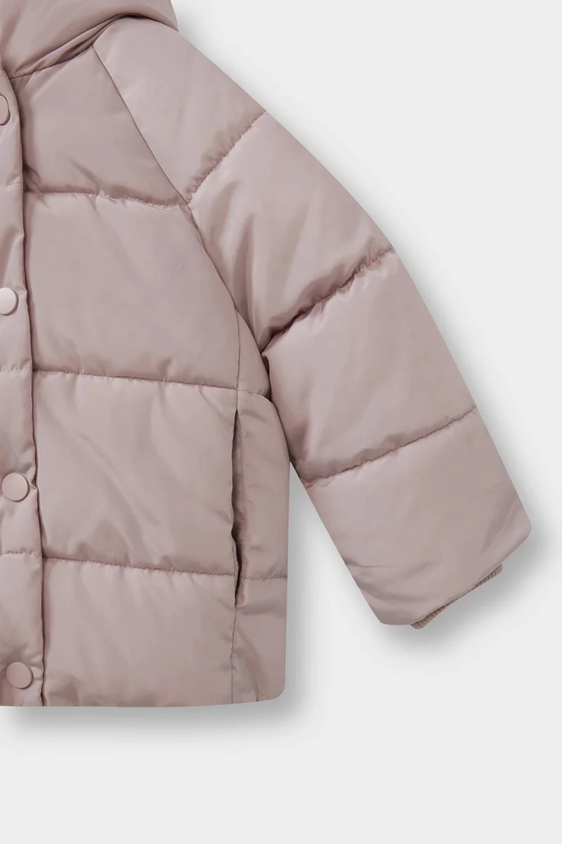 ديفاكتو Baby Girl Hooded Faux Fur Lined Puffer Jacket