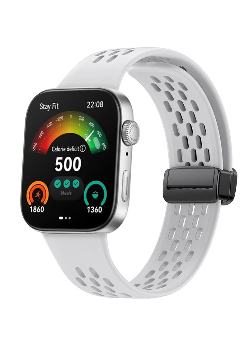 Youque Silicone Sport Watch Strap/Watchband for HUAWEI Watch Fit 3/ Fit 4/ Fit 4 Pro  Smartwatch White  - Image 1
