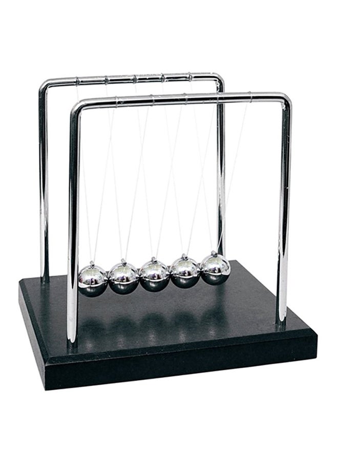 QiaoKai Newtons Cradle Balance Balls Wooden Base 7-Inch - Image 1