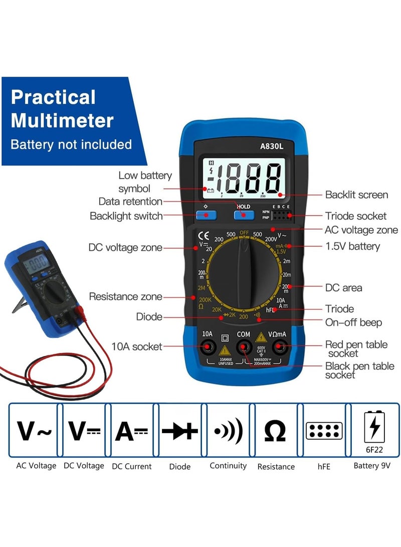 Soldering Iron Kit 80W Adjustable Temperature With Welding Tool, Digital Multimeter, Desoldering Pump,Electric pen,Soldering Iron Tips,Wire Stripper Cutter,Tweezers, Iron Stand, Electronic Wire - Image 4