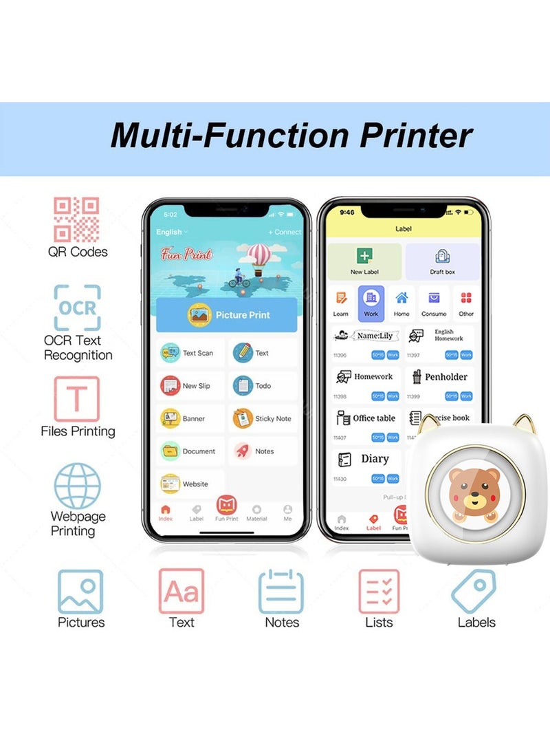 Kidle Mini Pocket Bluetooth Printer Portable Thermal Printer with printer+5 stickers+5 regular paper+3 colored paper+6 colored pens+1 sticker  - Image 4