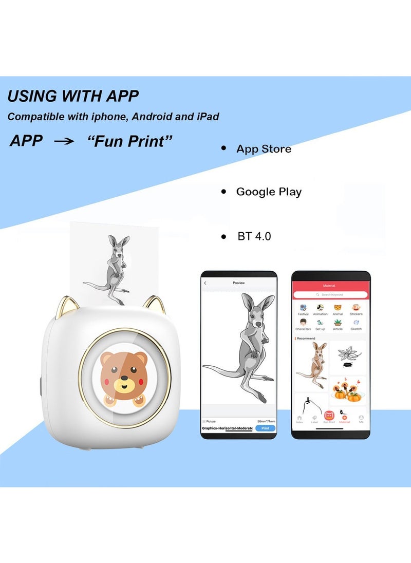 Kidle Mini Pocket Bluetooth Printer Portable Thermal Printer with printer+5 stickers+5 regular paper+3 colored paper+6 colored pens+1 sticker  - Image 5