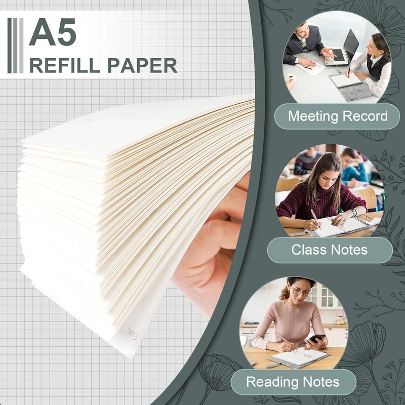 Toplive Cornell A5 Filler Paper, A5 Refill Papers 6 Ring Cornell Notes Loose Leaf Papers, 160 Sheets Refillable Inserts Paper Notes Taking System for Office School College Study - Image 4