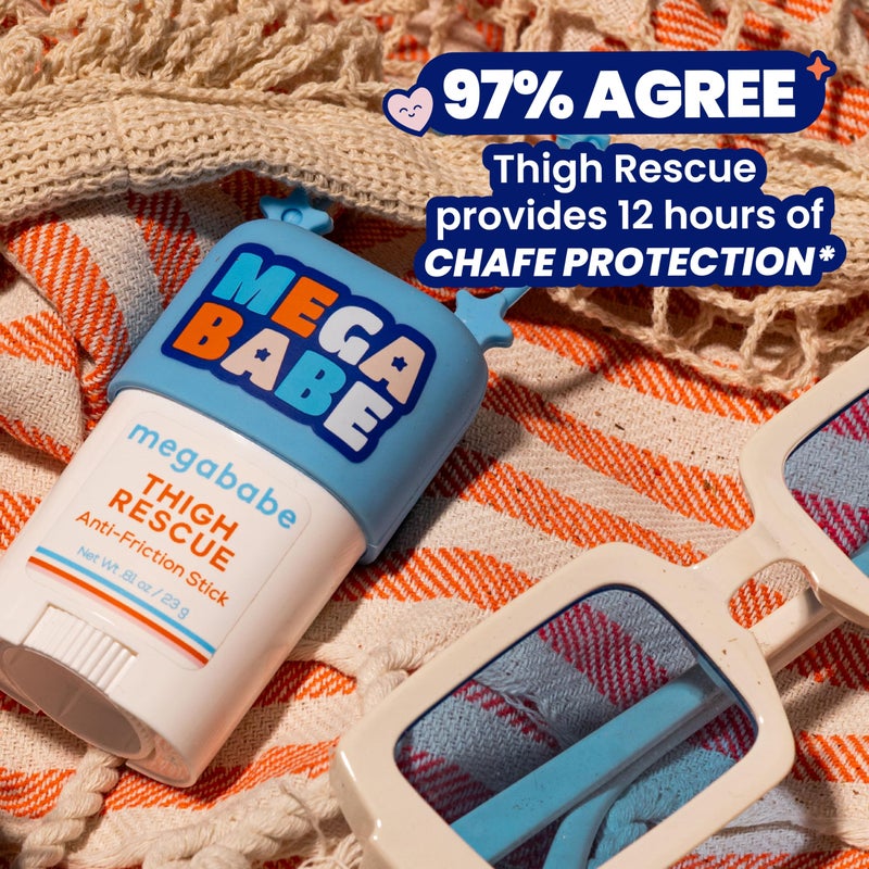 Megababe Pack of 2 - Megababe Thigh Rescue Anti-Chafe Stick Travel Size Summer Vacation Essentials | Prevents Skin Chafe & Irritation | 0.81 Ounces Each - Image 4