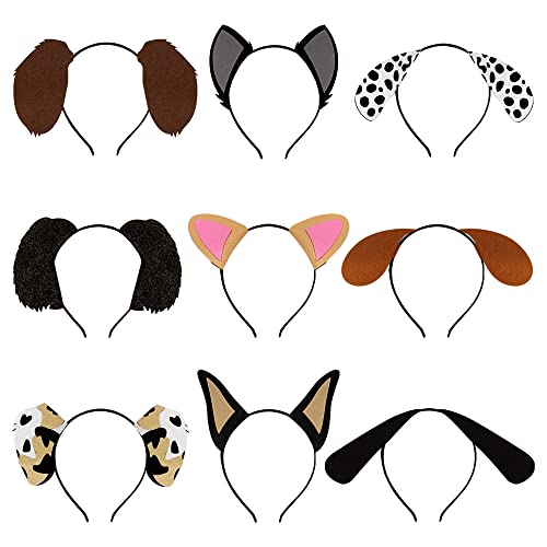 PPXMEEUDC 9PCS Dogs Ear Headbands for Pet Birthday Party Favors for Costumes Dress-Up Party Supplies - Image 1