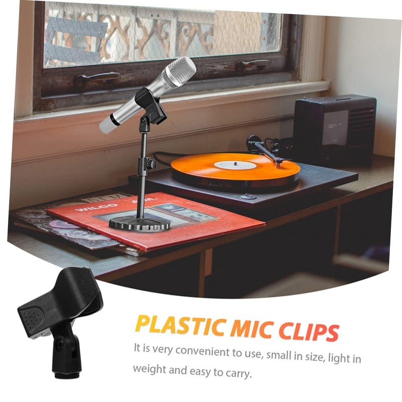 3 Pack Microphone Clip Stand Mounts Mic Clamp for Floor Stand Reliable Mic Holder Accessories Black - Image 4