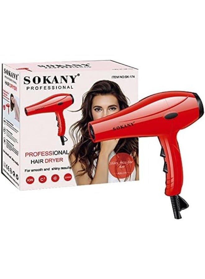 Sokani Sk-174 Professional Hair Dryer - 2200W 3X Ceramic Coating - Image 2