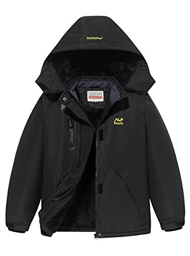 WULFUL Girls Waterproof Ski Jacket Warm Fleece Hooded Winter Snow Coat
